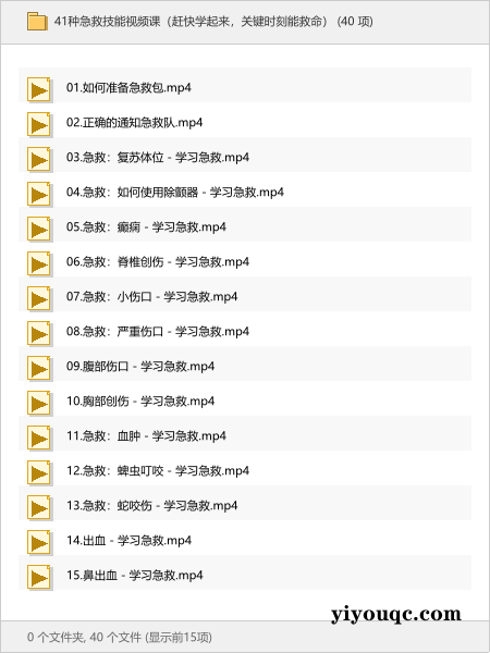 41种急救技能视频课(赶快学起来,关键时刻能救命)-向阳资源站