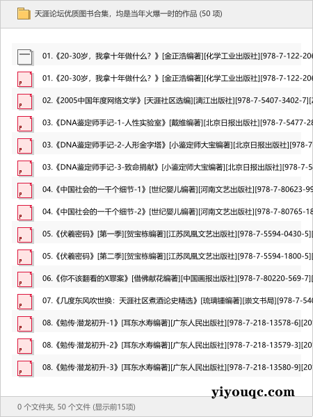 天涯论坛优质图书合集,均是当年火爆一时的作品-向阳资源站