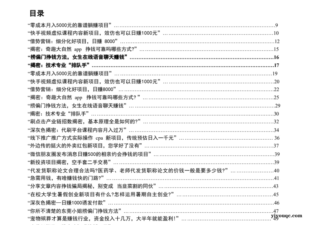 《捞偏门》:揭秘快速赚钱项目与灰色产业链内幕-向阳资源站