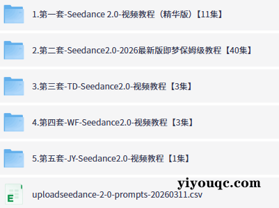 新版Seedance2.0保姆级教程,5套合集带你精通!-向阳资源站