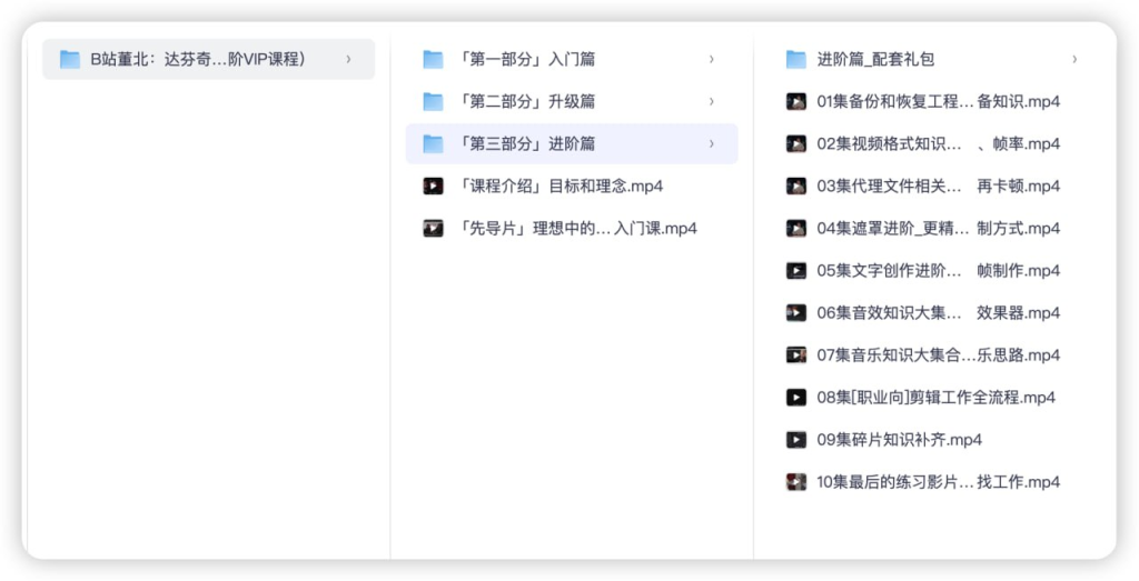 达芬奇实战剪辑入门课(入门+升级+进阶),B站董北VIP课程-向阳资源站