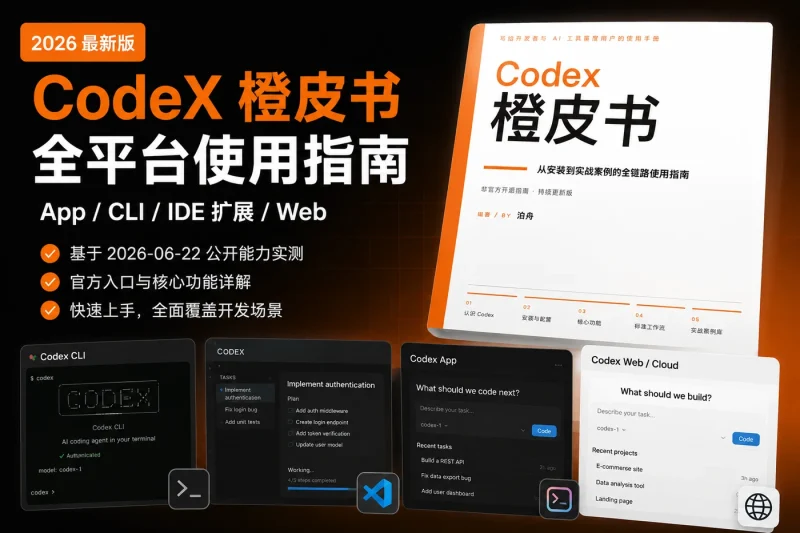 CodeX橙皮书:2026年CodeX全平台使用指南(App/CLI/IDE扩展/Web)-向阳资源站
