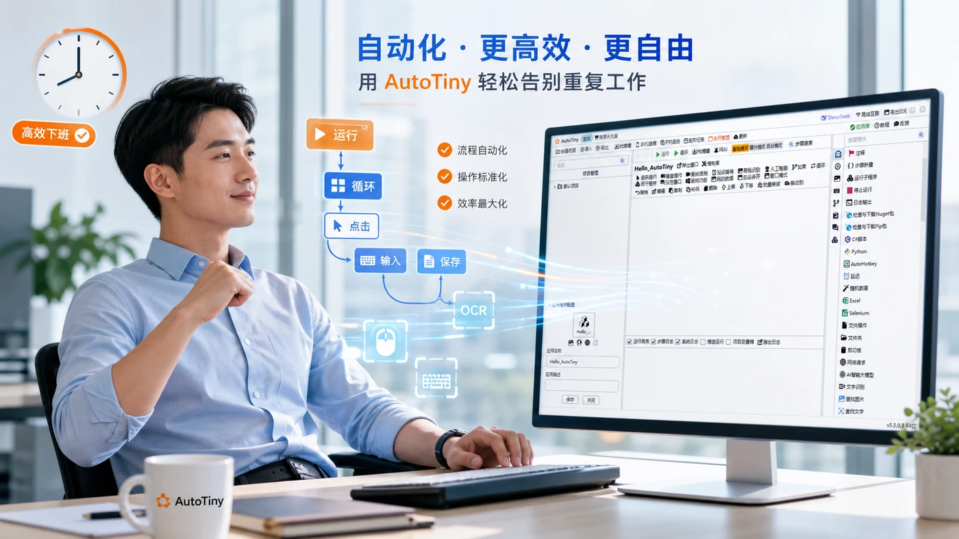 打工人早下班秘诀：用AutoTiny自动化工具轻松搞定重复工作-向阳资源站