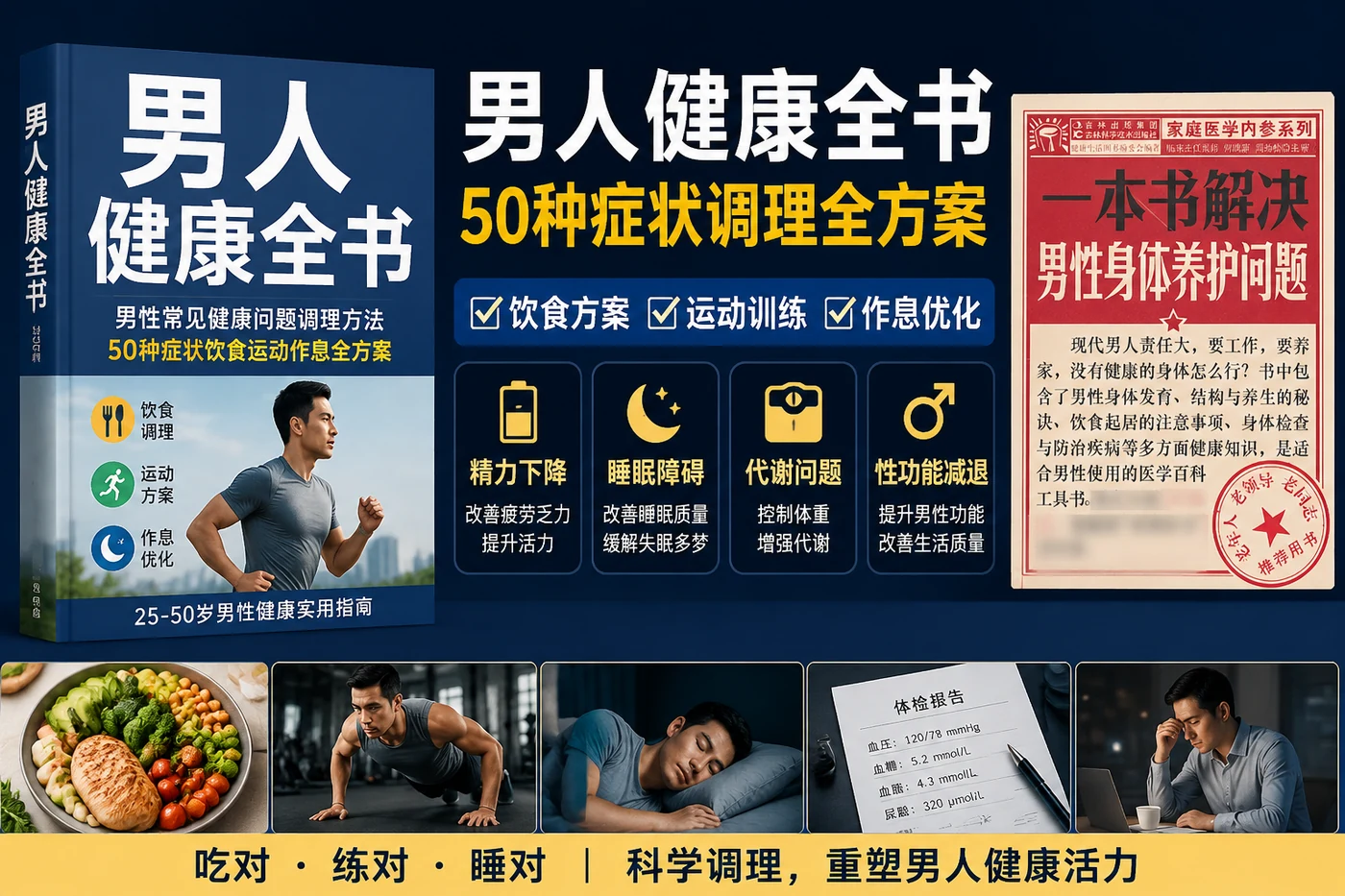 男人健康全书:男性常见健康问题调理方法,50种症状饮食运动作息全方案-向阳资源站