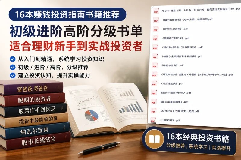 16本赚钱投资指南书籍推荐:初级进阶高阶分级书单,适合理财新手到实战投资者-向阳资源站