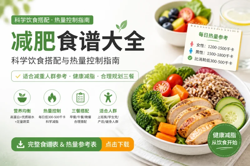 减肥食谱大全:科学饮食搭配与热量控制指南,适合减重人群参考-向阳资源站
