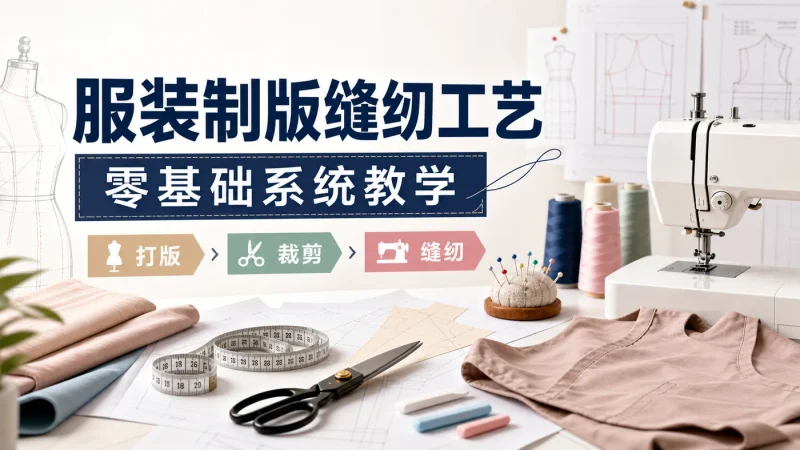 服装制版缝纫工艺课程合集:从打版裁剪到缝纫制作零基础系统教学-向阳资源站