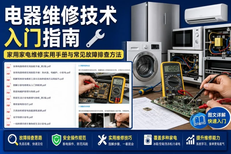 电器维修技术入门指南:家用家电维修实用手册与常见故障排查方法-向阳资源站