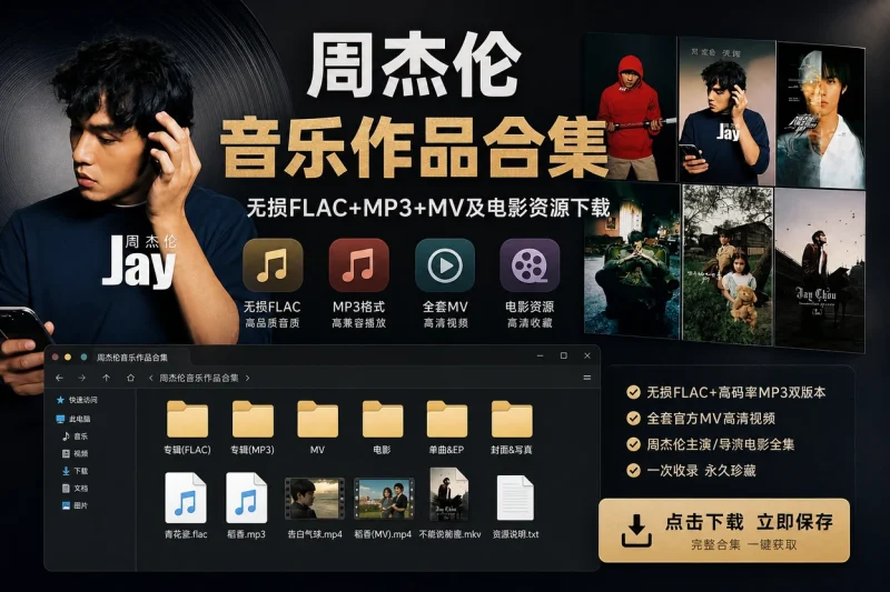 周杰伦歌曲音乐作品合集无损FLAC+MP3+MV及电影资源下载-向阳资源站