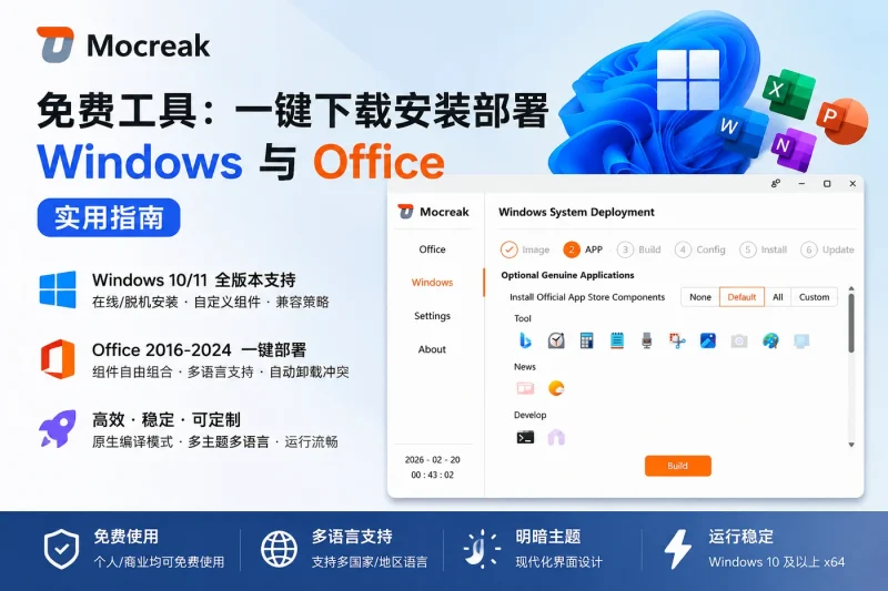 Mocreak 免费工具:一键下载安装部署 Windows 与 Office 的实用指南-向阳资源站